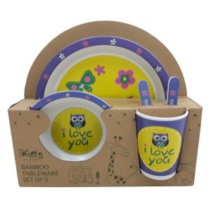 Σετ Φαγητού Βamboo Purple Owl