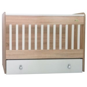 Κρεβατάκι με Λίκνισμα 60x120cm Ήρα Beboulino Σημύδα-Λευκό