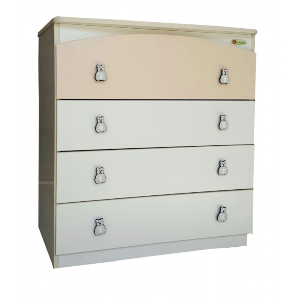Συρταριέρα με Ροδάκια 80x50x88cm Premium Beboulino White Cream