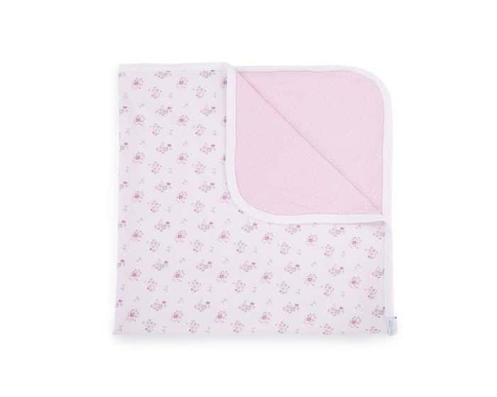 Κουβέρτα Βρεφική 80x80cm Jersey Flowers Kikka Boo Pink