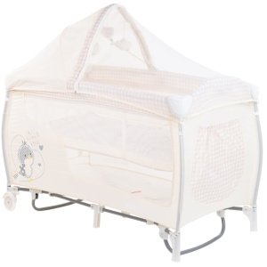Παρκοκρέβατο 2 Επιπέδων Dolce Sonno Plus Kikka boo Beige Birdy 2020