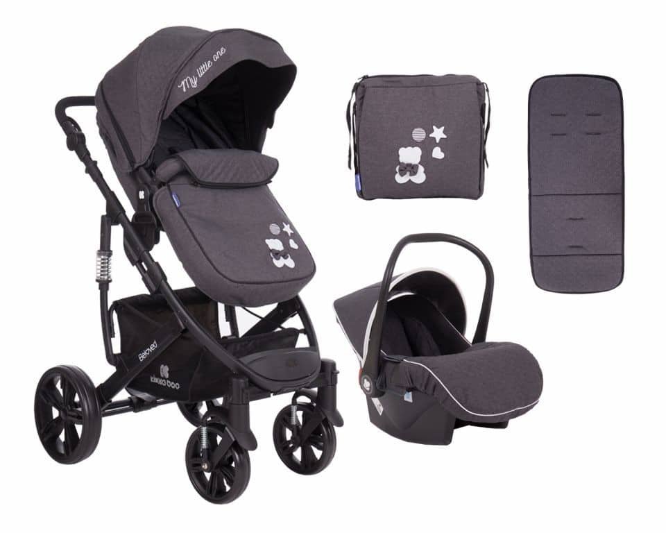 Πολυκαρότσι 3σε1 Μετατρεπόμενο με Car Seat 0-13kg Beloved Kikka boo Dark Grey