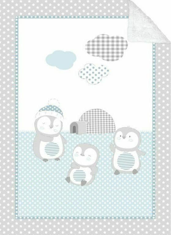 Κουβέρτα Βελουτέ 80x110cm Sherpa Pingui Family Kikka Boo Blue