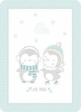 Κουβέρτα Βελουτέ Super Soft 110x140cm Love Pingus Kikka Boo Blue