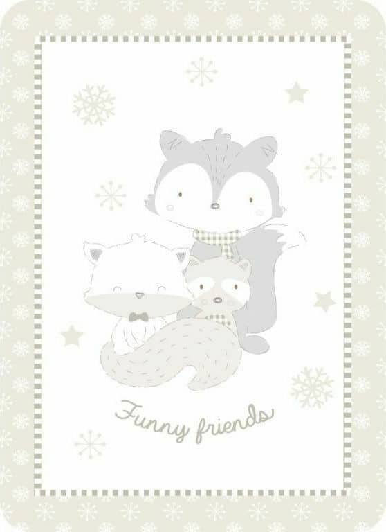 Κουβέρτα Βελουτέ Super Soft 110x140cm Funny Friends Kikka Boo Beige