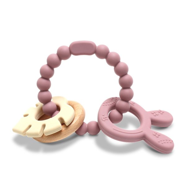Μασητικό Σιλικόνης και Ξύλου Οξιάς Rabbit Natural Dep Pink Lorelli - Image 2