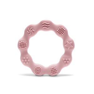 Μασητικό Σιλικόνης Ring Natural Deep Pink Lorelli