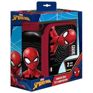 Σετ Φαγητοδοχείο με Παγούρι Αλουμινίου Spider Διακάκης Black