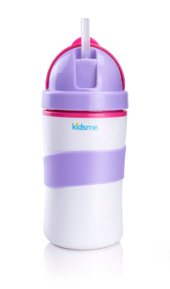 Ισοθερμικό Μπουκάλι με Καλαμάκι 300ml White Purple