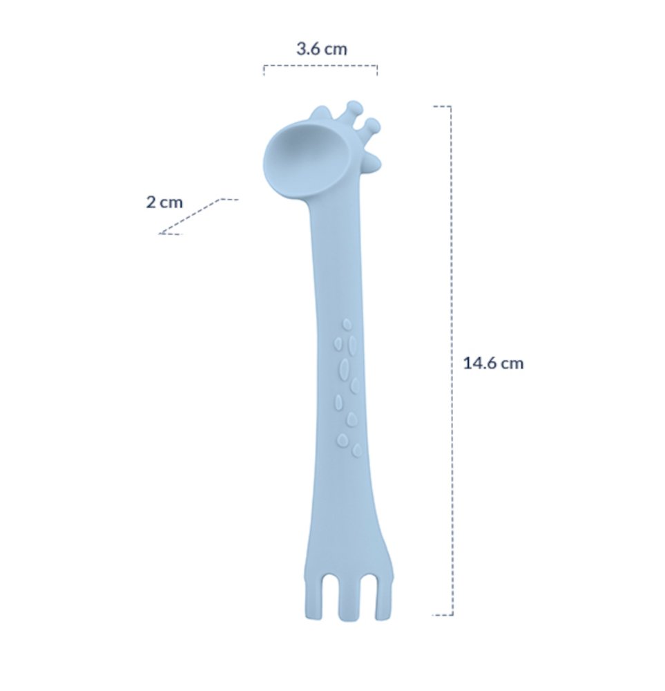 Κουτάλι - Πιρούνι 2σε1 Giraffe Kikka boo Mint - Image 2