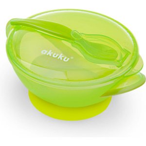 Μπωλ Φαγητού με Κουταλάκι και Βεντούζα Akuku Green