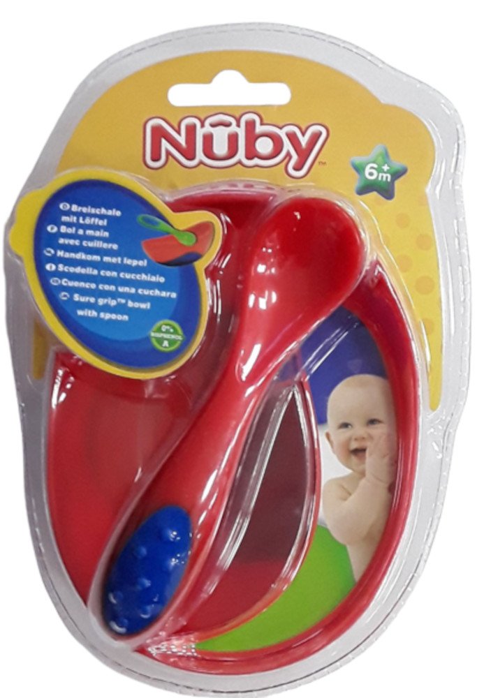Μπωλ Φαγητού με Κουταλάκι Nuby Red