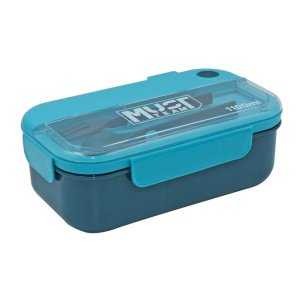 Φαγητοδοχείο με Κουτάλι και Πιρούνι 1100ml Bra Free Blue Must