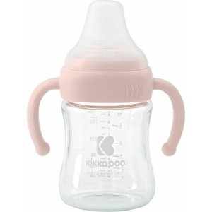 Μπιμπερό Γυάλινο με Λαβές 180ml Kikka Boo Pink