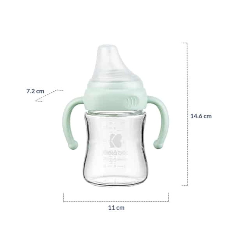 Μπιμπερό Γυάλινο με Λαβές 180ml Kikka Boo Pink - Image 5