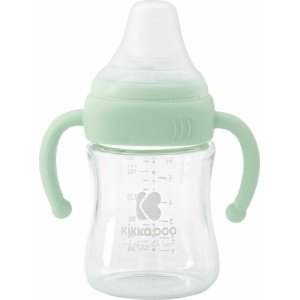 Μπιμπερό Γυάλινο με Λαβές 180ml Kikka Boo Mint