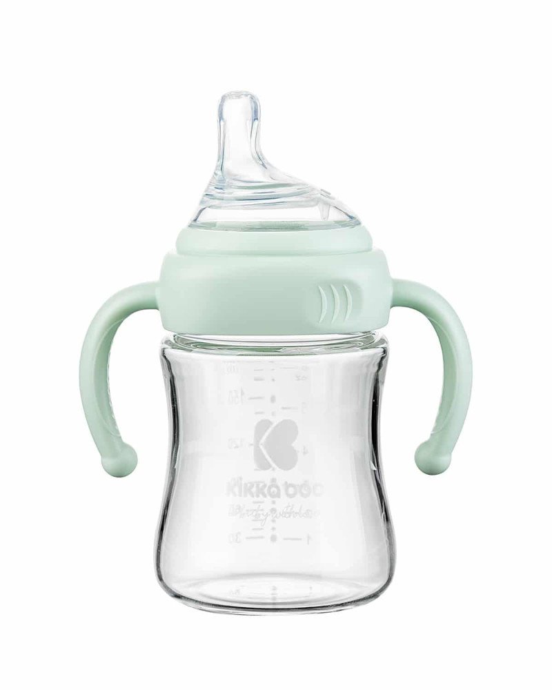 Μπιμπερό Γυάλινο με Λαβές 180ml Kikka Boo Mint - Image 2