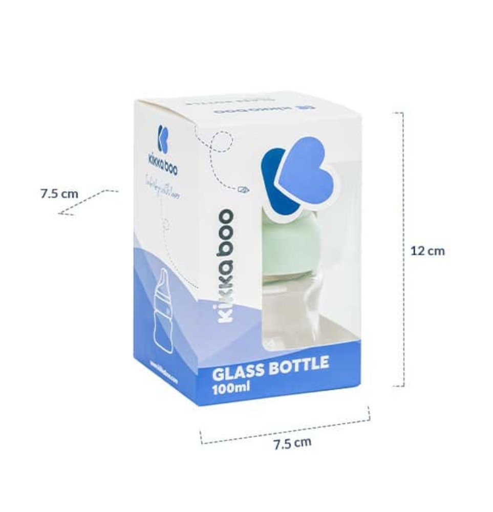 Μπιμπερό με Θηλή Σιλικόνης Γυάλινο 100ml Kikka Boo Pink - Image 5