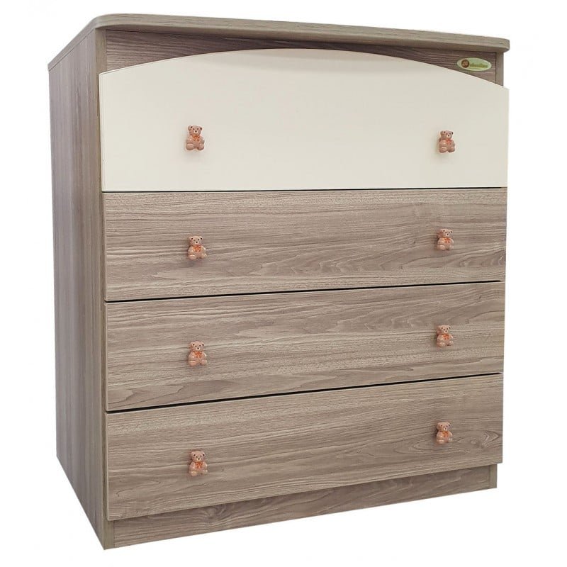 Συρταριέρα με Ροδάκια 80x50x88cm Premium Beboulino Κανέλα