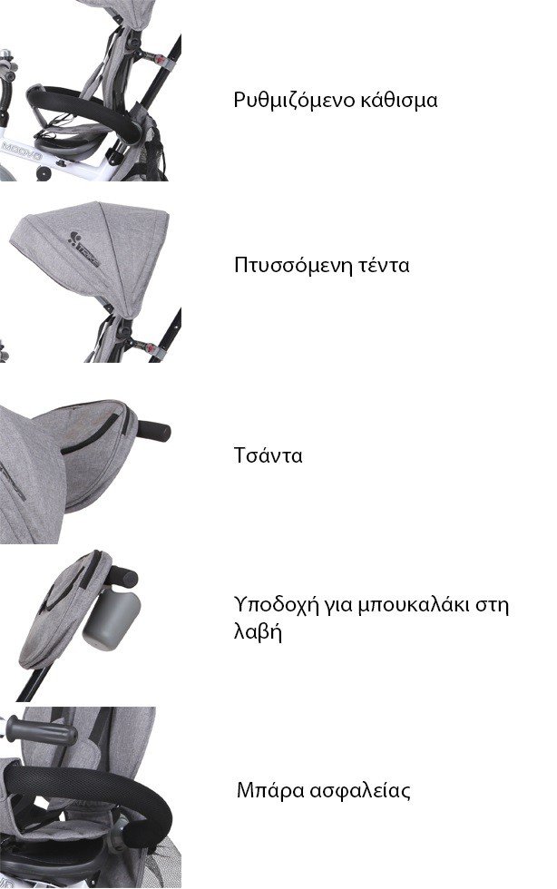 Τρίκυκλο Παιδικό Ποδηλατάκι Air Wheels Moovo Lorelli Green Luxe - Image 6