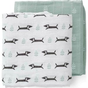 Πάνες 2τμχ 70x60cm Οργανικό Βαμβάκι Fresk Dachsy Grey Mint FR-F