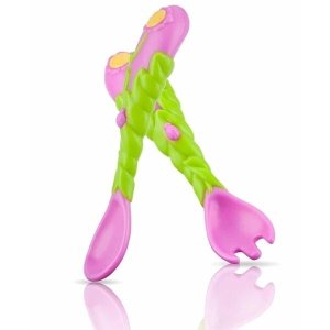 Κουτάλι και Πιρούνι Πλαστικά Flower Nuby