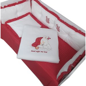 Προίκα Κούνιας 60x120cm Sweet Sleep Beboulino Red