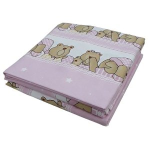 Παπλωματοθήκη Βαμβακερή 100x130cm Beboulino Pink Zoo