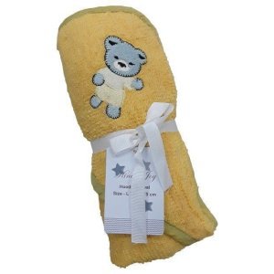 Μπουρνουζοπετσέτα με Κουκούλα 75x75cm Beboulino Yellow Bear Fr