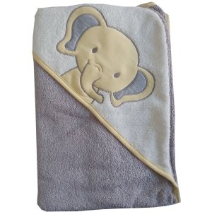 Βρεφική Μπουρνουζοπετσέτα με Κάπα 90x90cm Beboulino Grey Elephant