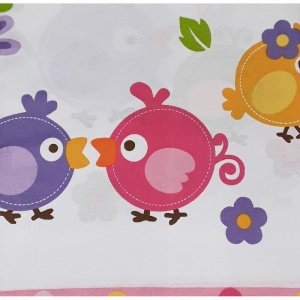 Σεντόνι για παιδικό κρεβάτι 105x170cm Beboulino Pink Lovely Birds