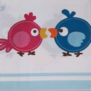 Σεντόνι για παιδικό κρεβάτι 105x170cm Beboulino Blue Lovely Birds