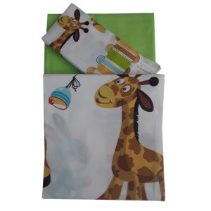 Σετ Σεντόνια 2τμχ 95x150cm με Μαξιλαροθήκη Beboulino Orange Giraffe