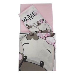 Σετ Σεντόνια 2τμχ 95x150cm με Μαξιλαροθήκη Beboulino U&Me Pink