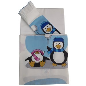 Σετ Σεντόνια 2τμχ 105x170cm με Μαξιλαροθήκη Beboulino Penguin