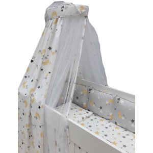 Κουνουπιέρα Κούνιας 150x450cm Beboulino Grey Moon Stars