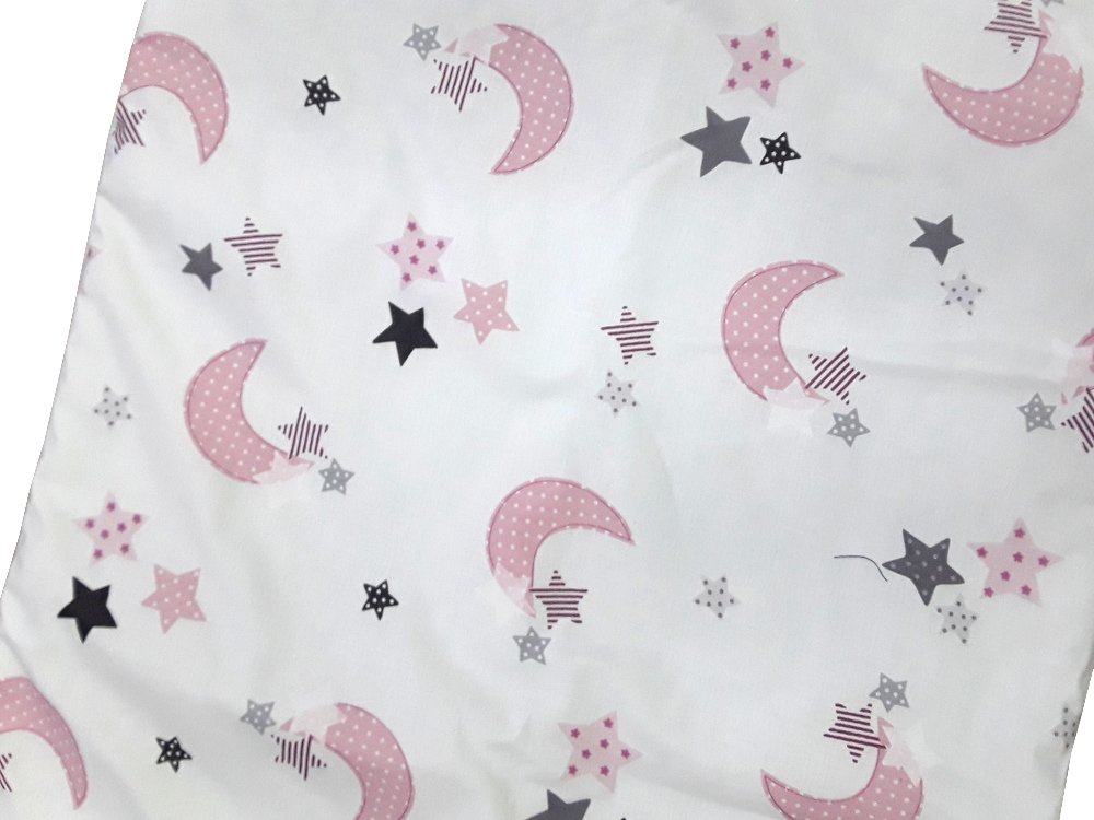Σελτεδάκι Βαμβακερό 50x80cm Beboulino Pink Moon Stars - Image 2