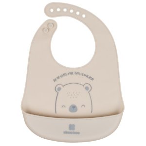 Σαλιάρα Σιλικόνης με Τσέπη Bear with Me Kikka Boo Grey
