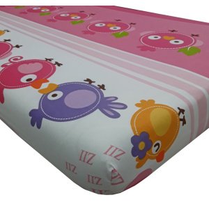Σεντόνι Κούνιας με Λάστιχο 70x140cm Beboulino Lovely birds Pink