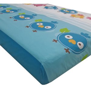 Σεντόνι Κούνιας με Λάστιχο 70x140cm Beboulino Blue Lovely Birds