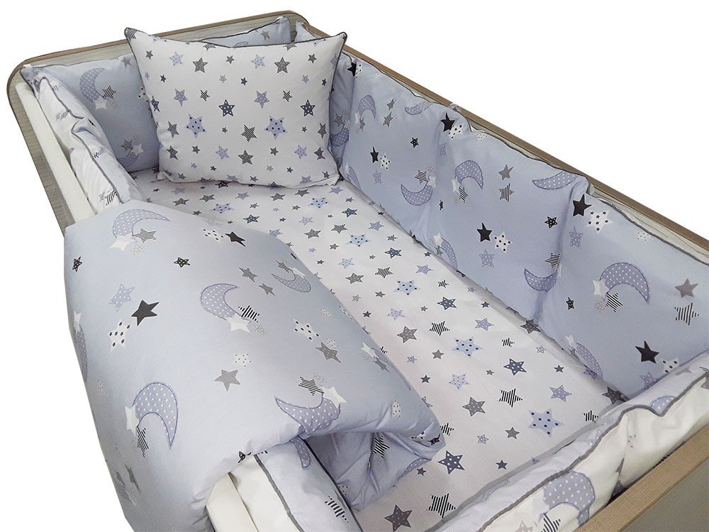 Σετ προίκα κούνιας 70x140cm Beboulino Blue Moon Stars
