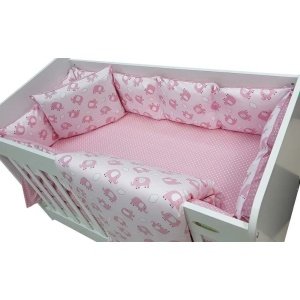 Σετ προίκα κούνιας 60x120cm Beboulino Baby Pink Elephant