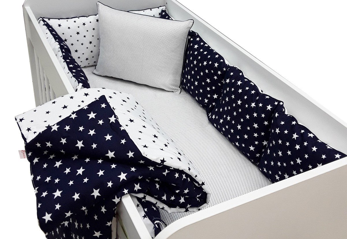Σετ προίκα κούνιας 60x120cm Beboulino Dark Blue Stars
