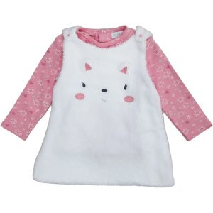 Φόρεμα Μακρυμάνικο White Pink Kitty