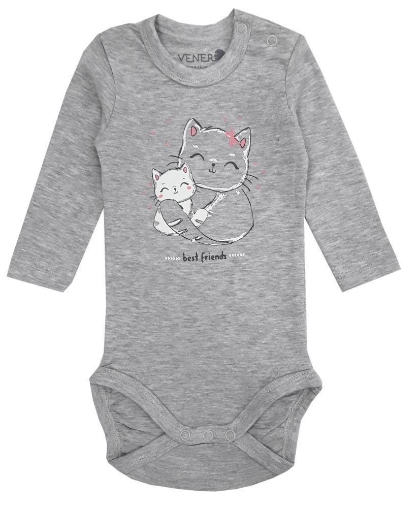 Κορμάκι Μακρυμάνικο Cats Best Friends Venere Grey
