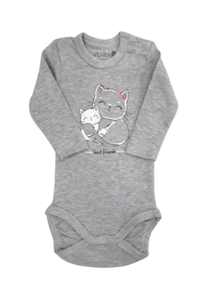 Κορμάκι Μακρυμάνικο Cats Best Friends Venere Grey - Image 2