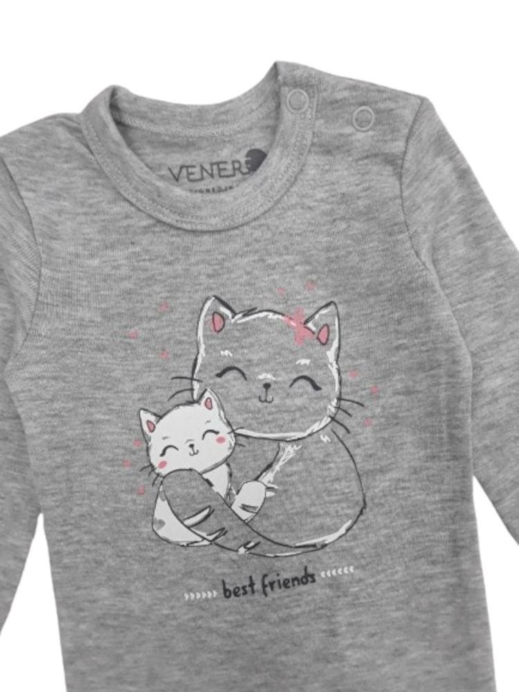 Κορμάκι Μακρυμάνικο Cats Best Friends Venere Grey - Image 3