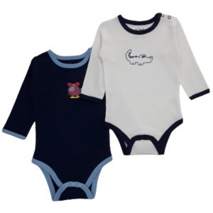 Κορμάκια Μακρυμάνικα Σετ 2τμχ Crocodile LullaBy White Blue
