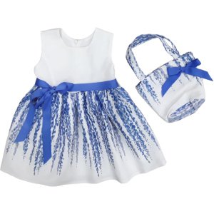 Φόρεμα Αμάνικο με Τσαντάκι White Blue