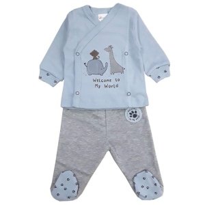 Παιδικό Σετ Μακρυμάνικο Welcome to my World Beboulino Light Blue